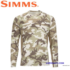 Реглан Simms SolarFlex Crewneck Prints Woodland Camo Sandbar размер S